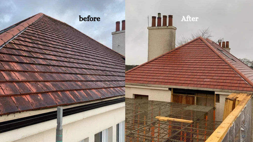 before & After Roof Cleaning